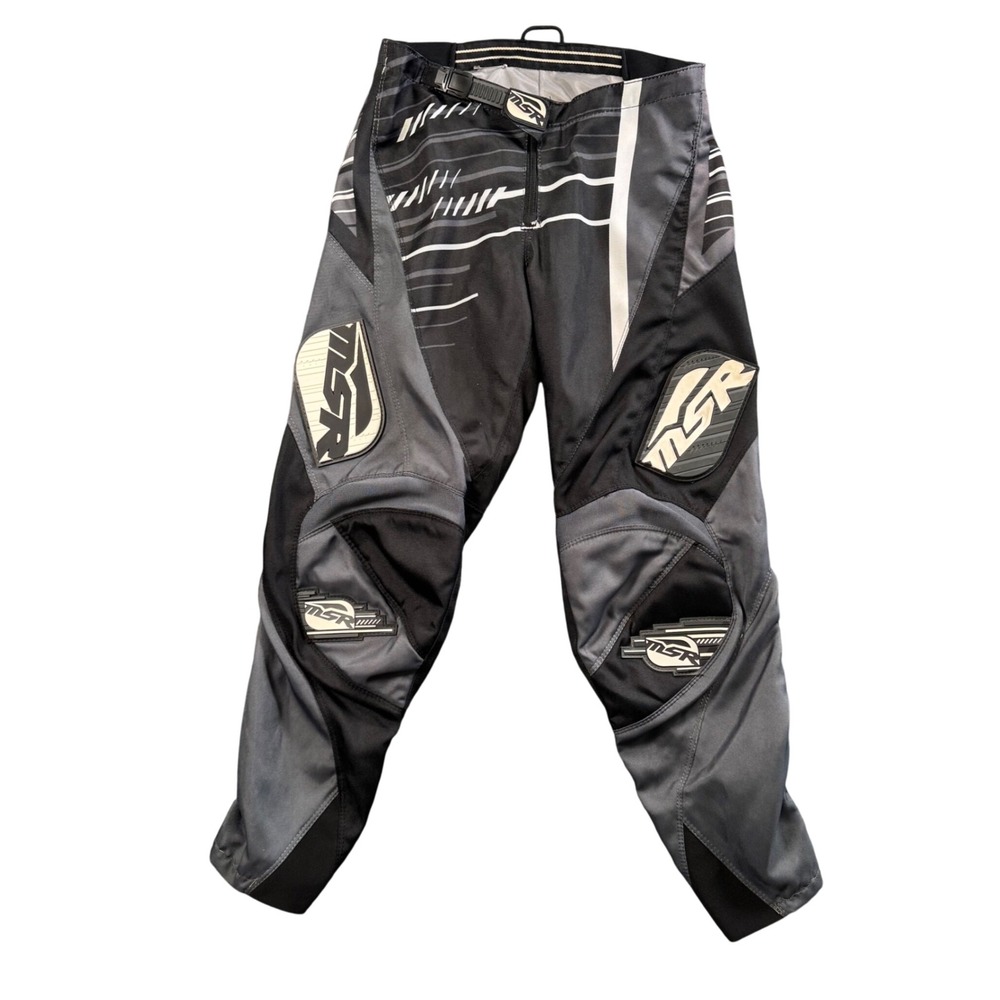 MSR Axxis Motocross Mens Pants 30 Gray‎ Black Racing Protective Gear ATV Enduro